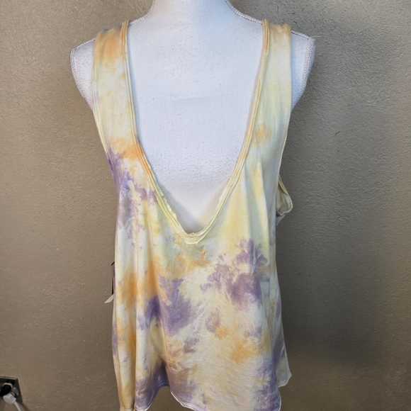 Urban Outfitters Yellow Purple Tie-Dye Tank Top Large NWT (6103) - Picture 2 of 6